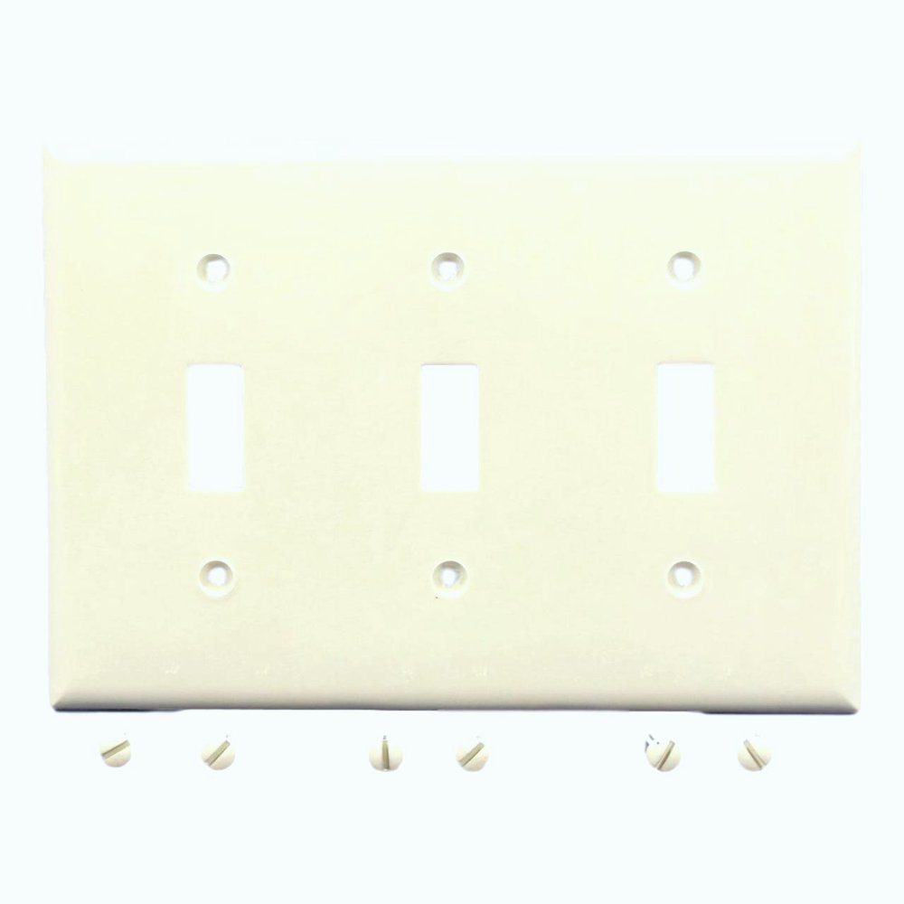 Cooper Light Almond Unbreakable 3Gang Switch Cover Wall Plate Nylon Switchplate 5141LA