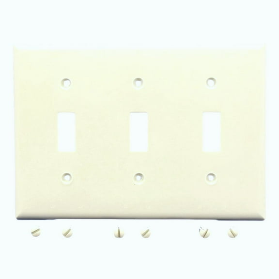 Cooper Light Almond Unbreakable 3-Gang Switch Cover Wall Plate Nylon Switchplate 5141LA