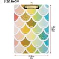 thumbnail image 3 of FMSHPON Mermaid Gold Glitter Clipboard Hardboard Wood Nursing Clip Board and Pull for Standard A4 Letter 13x9 inches, 3 of 7