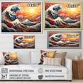 thumbnail image 5 of Designart "Sunset Waves of Kanagawa in Japanese Style VI" Extra Large People Framed Wall Art - Global Blue Japan Art Hallway Framed Wall Art Decor, 5 of 7