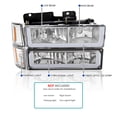 thumbnail image 3 of Spec-D Tuning Chrome Headlights + Bumper Lights + Corner Lights w/ LED Tube Compatible with 1994-1998 Chevy C10 C/K 1500/2500/3500, Left + Right Pair Headlamps Assembly, 3 of 6