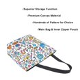 thumbnail image 3 of FORMRS Womens Canvas Tote Bag with Zipper Inner Pocket Shoulder Handbag, Doodle Pattern, 3 of 7
