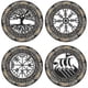 thumbnail image 1 of 4 piezas de decoración de pared de madera vikinga, adornos vikingos nórdicos, decoraciones vikingas de madera para el hogar, 1 of 3