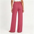 thumbnail image 5 of Wlynlyn Women's Wide Leg Pants Summer Cotton Linen Loose Casual Vacation Palazzo Trousers with Pockets Spring Clothes(Medium,Watermelon Red), 5 of 9