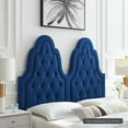 thumbnail image 1 of Modway Augustine Tête de Lit Simple Capitonnée en Velours de Performance, Bleu Marine, 1 of 9