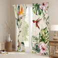 thumbnail image 3 of jejeloiu Kawaii Cute Hummingbird Black Out Curtains,Tropical Monstera Leaf Curtains Pack of 2 (42x63 Each) For Girls Teens, 3 of 6