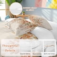 thumbnail image 2 of 3 Piece Orange Botanical Duvet Cover Set Twin Size, Microfiber Comforter/Quilt Cover with Corner Ties and 2 Pillowcases, Farmhouse Leaf Fall Thanksgiving All Season Soft Bedding with Zipper Closure, 2 of 8