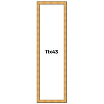 11x43 Frame Gold Rustic Solid Wood Picture Frame | 1.25 Inch Wide Moulding | Rustique Gold