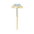 thumbnail image 3 of Angara Natural 1.6 Ct. Aquamarine with Diamond Halo Ring in 14K Yellow Gold for Women (Ring Size: 10), 3 of 9
