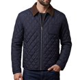 thumbnail image 2 of Xdegoge Mens Quilted Jacket with Corduroy Collar Lightweight Zip Up Coat Long Sleeve Fall Winter Casual Warm Outerwear with Pocket, 2 of 9