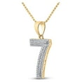 thumbnail image 2 of FB Jewels 10kt Yellow Gold Mens Round Diamond Number 7 Charm Pendant 3/8 Cttw, 2 of 2