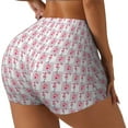 thumbnail image 2 of Kdxio Flamingo On Checkered Print Workout Shorts for Women Seamless Soft Smooth Gym Yoga Scrunch Active Shorts, 2 of 5
