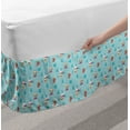 thumbnail image 2 of Snowy Bed Skirt, Interpretation of Animals in Winter Clothing Snowboarding, Elastic Bedskirt Dust Ruffle Wrap Around for Bedding Decor, 4 Sizes, Dark Seafoam Multicolor, by Ambesonne, 2 of 2
