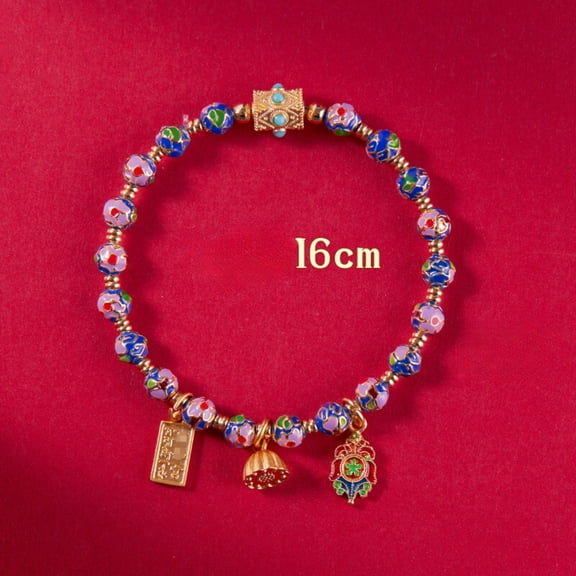 Cloisonne Enamel Beaded Bracelet Chinese Style Handmade Jewelry Colorful Vintage Charm Accessory for Women