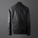 thumbnail image 4 of 2022 Chaqueta de cuero PU marrón y negro para hombre, chaqueta de motocicleta informal con cremallera para hombre, abrigo ajustado de moda urbana para motociclista, 4 of 4