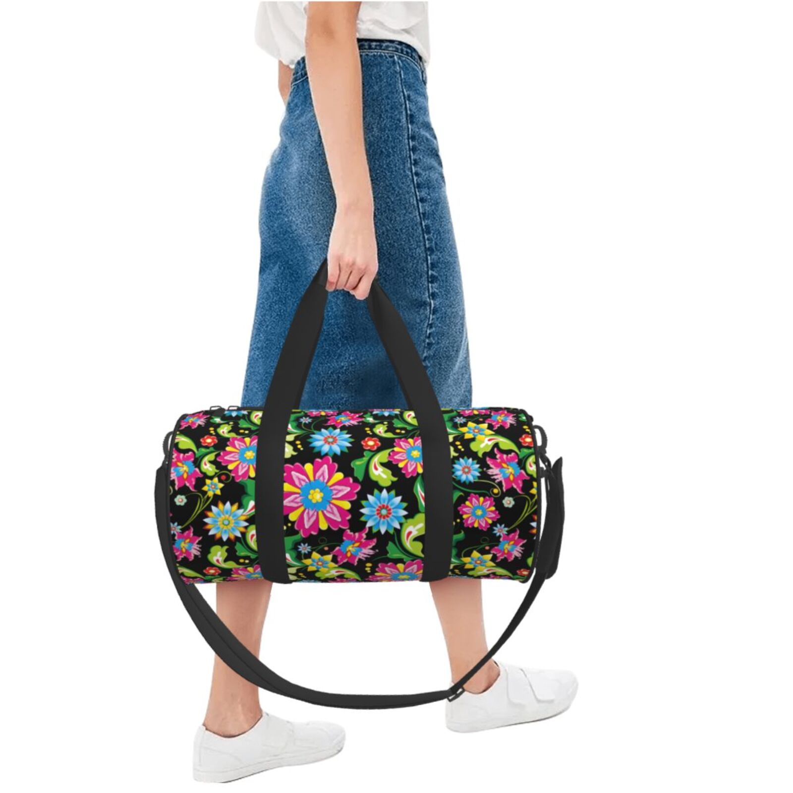 Vsdgher Vector Mexican Otomi Style Bright 45L Foldable Duffel Bag, Sports Gym Bag,Overnight Bag, Portable Weekender Bag for Airplanes