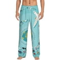 thumbnail image 2 of Goofa Travelling on Airplane Printed Soft Pajama Pants for Men, Wide Leg Comfy Casual Lounge Yoga Pants-Small, 2 of 9