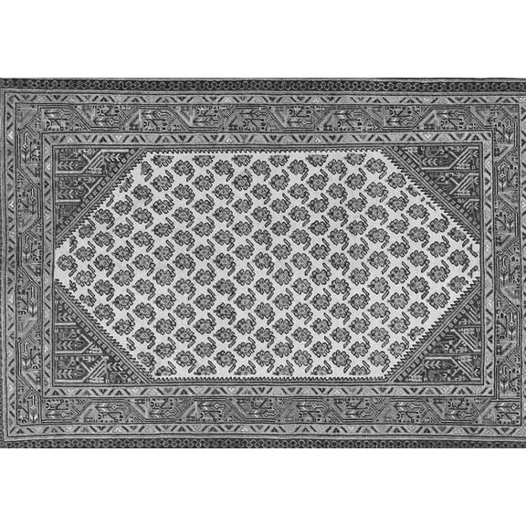Ahgly Company Indoor Rectangle Persian Gray Traditional Area Rugs, 5' x 7'