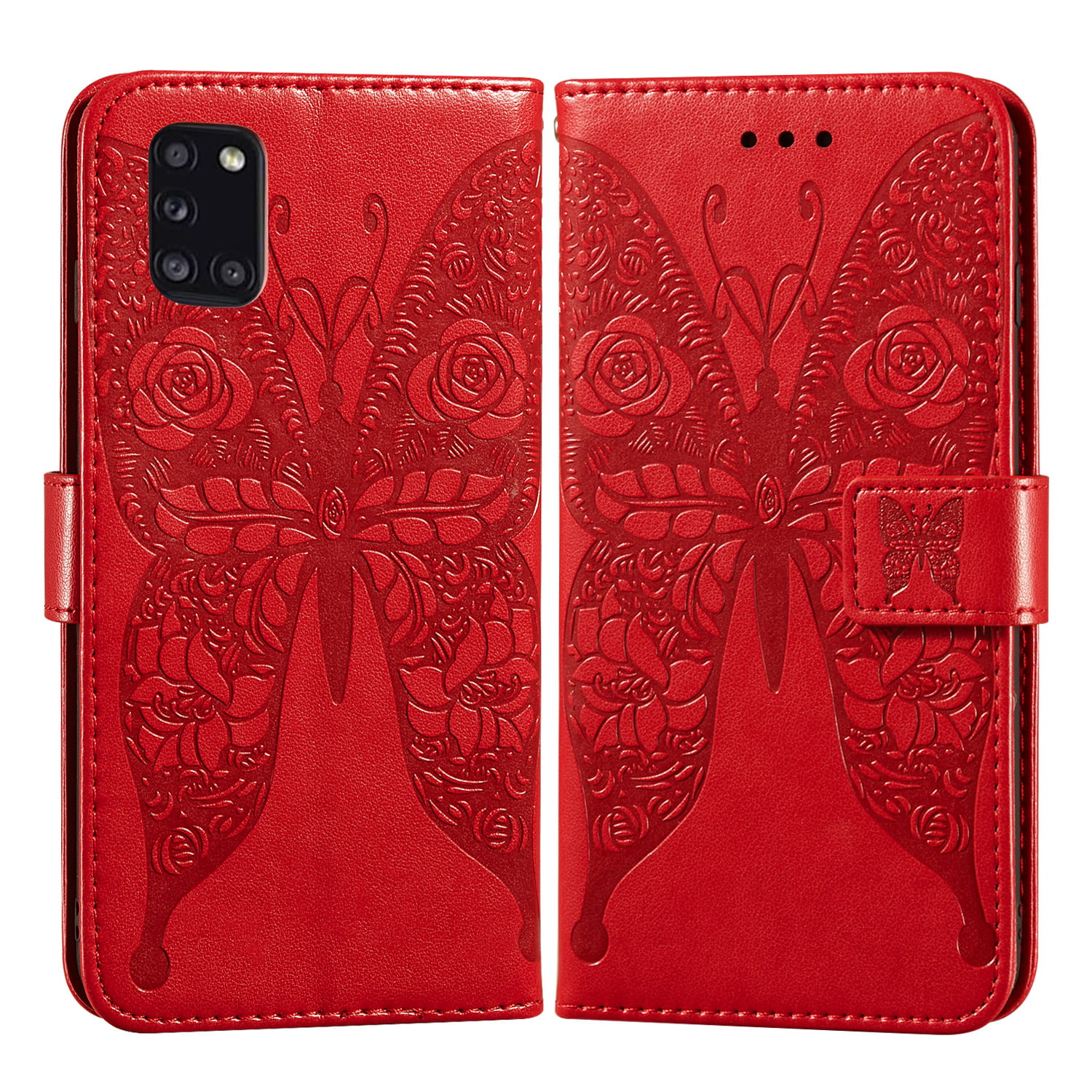 PU Leather Shockproof Notebook Wallet Butterfly Phone Case with Kickstand Card Slots Magnetic Soft TPU Bumper Flip Folio Protective Cover for Samsung Galaxy A71 black Samsung Galaxy A71 Case
