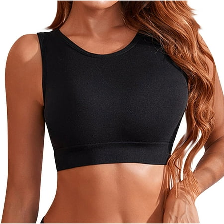 Bigersell Women s Bras Clearance Women s Bra Sports Running Shockproof Tank Tops No Underwire Comfort Sports Bra Mastectomy Bra Style F-641 Black L