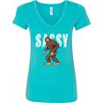 thumbnail image 3 of Inktastic Bigfoot Sassy Happy Sasquatch Women's V-Neck T-Shirt, 3 of 5
