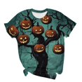 thumbnail image 4 of Mifsaly Halloween Tops for Women 2026 Spooky Witch Graphic T-Shirt Short Sleeve Crewneck Casual Fall Tees Multicolor,XL, 4 of 4