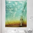 thumbnail image 1 of Music Tapestry, Old Aged Worn Single Trumpet Stands Alone Against a Faded Wall Jazz Theme Photo, Fabric Wall Hanging Decor for Bedroom Living Room Dorm, 5 Sizes, Sea Green Brown, by Ambesonne, 1 of 1