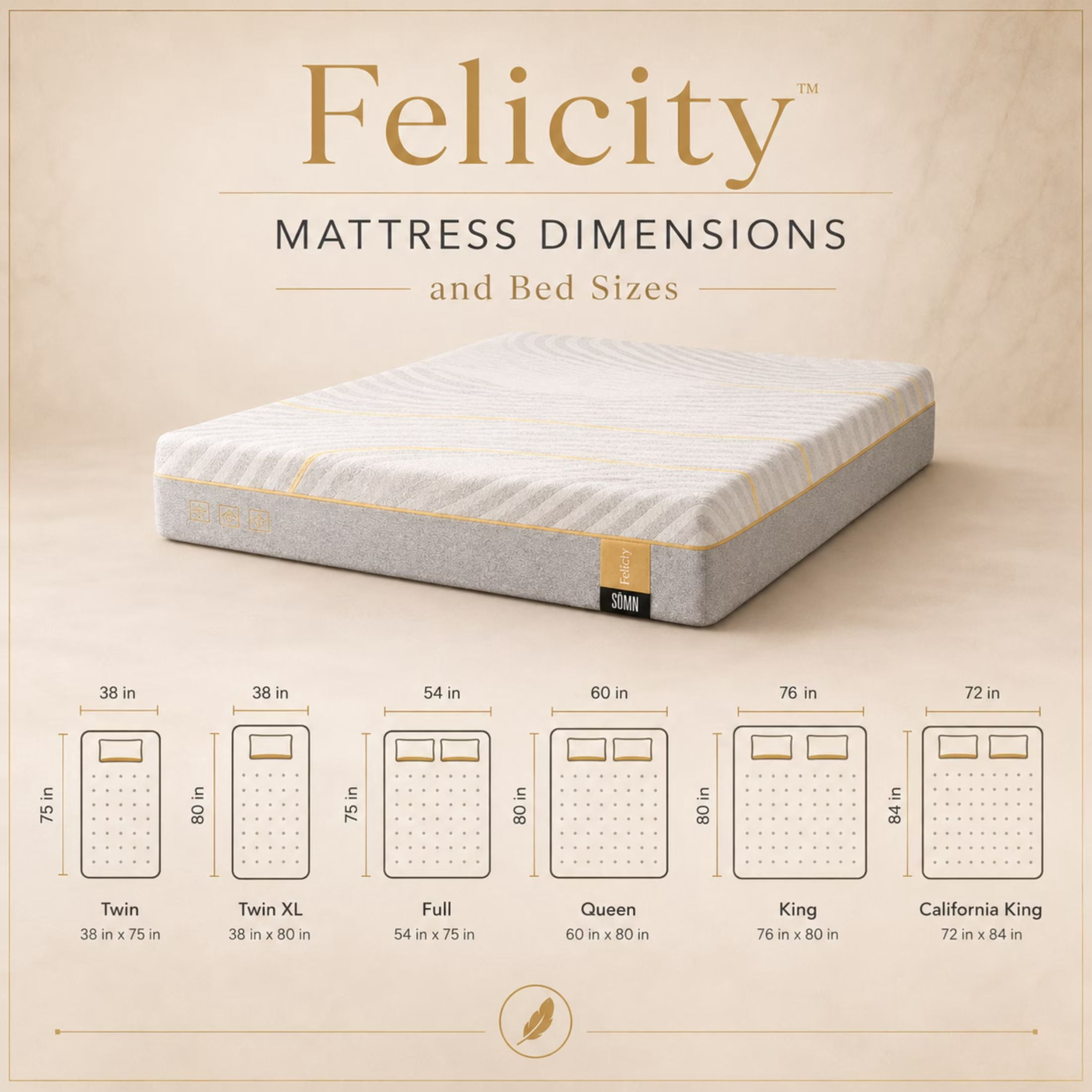 Felicity by Sömn Company 8" Copper Infused Memory Foam Mattress, Full