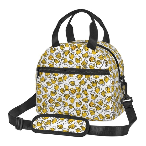 Balery Beer Bolsa de Almuerzo Impresa, Caja de Almuerzo Reutilizable, Bolsa Térmica Aislada para Almuerzo, Bolsa Antiderrames