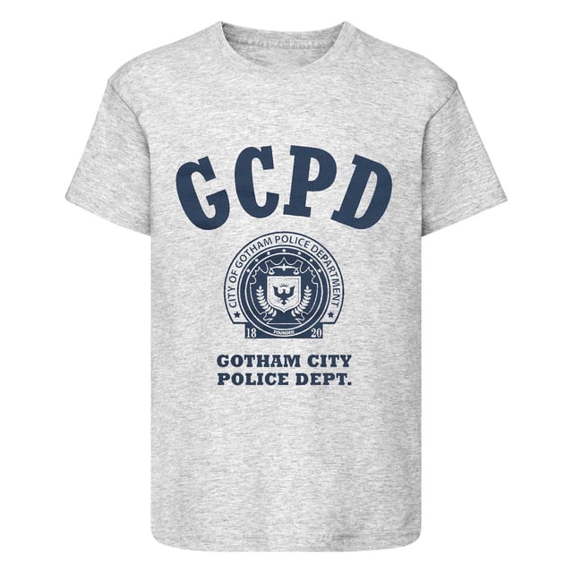 Batman - Camiseta Modelo GCPD para Adultos Unisex (Gris Jaspeado)