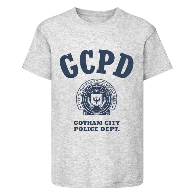 Batman - Camiseta Modelo GCPD para Adultos Unisex (Gris Jaspeado)
