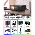 thumbnail image 2 of Mini Projector, Asnish Portable Bluetooth Projector Home Theater with 50000 Hrs LED Lamp Life, Full HD 1080P Supported , Compatible with TV Stick, Switch, Laptop, PS5,TF, USB, VGA, HDMI (Black), 2 of 7