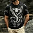 thumbnail image 2 of KHONTS Men's Graphic T Shirt 3D Dragon Printed Short Sleeve Crewneck T-Shirt Summer Animal Theme Cool Lightweight Tops Black S, 2 of 4