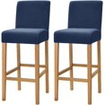 thumbnail image 1 of y 2 Pack Stretch High Barstool Slipcovers with Back Bar Stool Jacquard Square Dining Chair Counter Stool Pub Chair Slipcover, 1 of 4