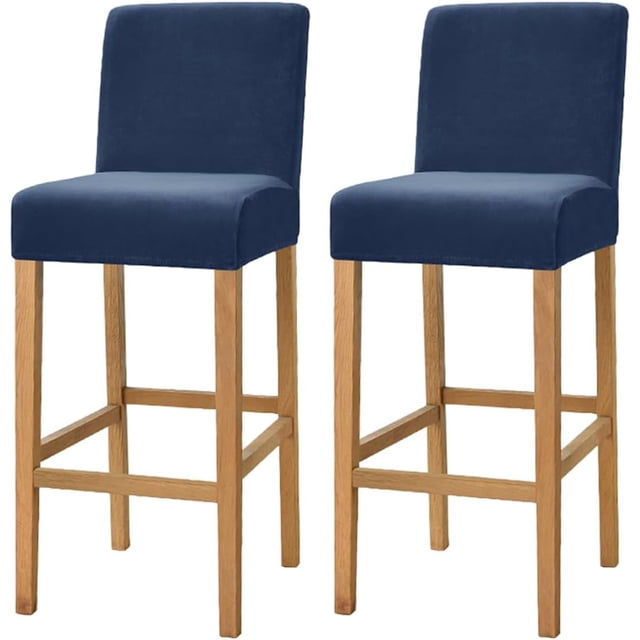y 2 Pack Stretch High Barstool Slipcovers with Back Bar Stool Jacquard Square Dining Chair Counter Stool Pub Chair Slipcover
