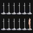 thumbnail image 1 of Support de Poupée Réglable en Plastique Transparent/support de Figurine Mini Présentoir Finition Blanche Produit : 7.3x9.8x20.5cm 36 Pcs/ensemble, 1 of 7