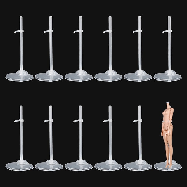Support de Poupée Réglable en Plastique Transparent/support de Figurine Mini Présentoir Finition Blanche Produit : 7.3x9.8x20.5cm 36 Pcs/ensemble
