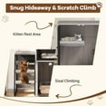 thumbnail image 3 of Two Tier Cat Litter Box Furniture - Enclosed Cabinet with Doors - Hidden Storage and Ladder - Gray, 3 of 8