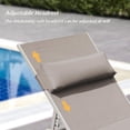 thumbnail image 4 of Domi Patio Chaise Lounge Set of 3,Aluminum Adjustable Pool Lounge Chairs with Side Table,Sunbathing Lounger for Deck Lawn Patio Backyard,Textilene - Khaki, 4 of 8
