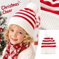 thumbnail image 6 of Voska Kid's Green Red Striped Christmas Beanie Hat Winter Warm Stretchy Knit Ear Cover Cap Unisex Boys Girls Holiday Daily B, 6 of 6
