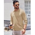 thumbnail image 2 of COOFANDY Long Sleeve Polo Shirts for Men Knit Polo Sweater Lightweight Ribbed Pullover Sweater, 2 of 6