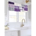 thumbnail image 3 of Valances for Windows Purple White Rod Pocket Cafe Window Treatments Valance Curtains for Kitchen Bathroom Laundry Basement Windows 42"x12", 3 of 9