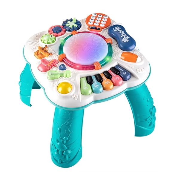 Multifunctional Baby Activity & Learning Table | Interactive Toy with Lights & Music | For Babies 6-18 Months | Safe & Durable ABS Plastic (11.8" Cube Design)