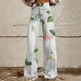 thumbnail image 2 of Clearance! Delayuji Black Skinny Jeans Women Wide Leg Pants High Waist Floral Patterned Pants Lightweight Loose Fit Casual Colorful Trouser Imitation Jeans M Pink, 2 of 4