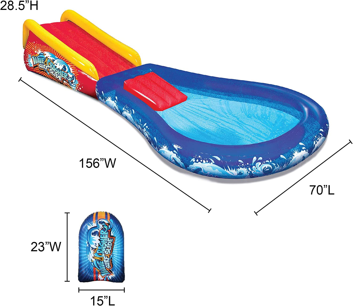 Wave Crasher Slip Water Surf Slide for Outdoor Fun - Walmart.com