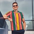 thumbnail image 4 of Balery Vertical Stripes Camisa Polo de Hombre con Estampado, de Manga Corta y Tejido Medio, Camisa Tipo Golf Polo-3X-Large, 4 of 6