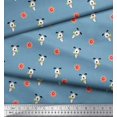 thumbnail image 2 of Soimoi Poly Georgette Fabric Floral & Dog Cartoon Fabric Prints by Yard 42 Inch Wide, 2 of 3