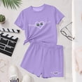 thumbnail image 6 of CYRBOKO Girls Outfit Sets, St.Patrick's Day Casual Short Sleeve Elastic Waist Two-piece Sets Purple Size 12-13 T, 6 of 6