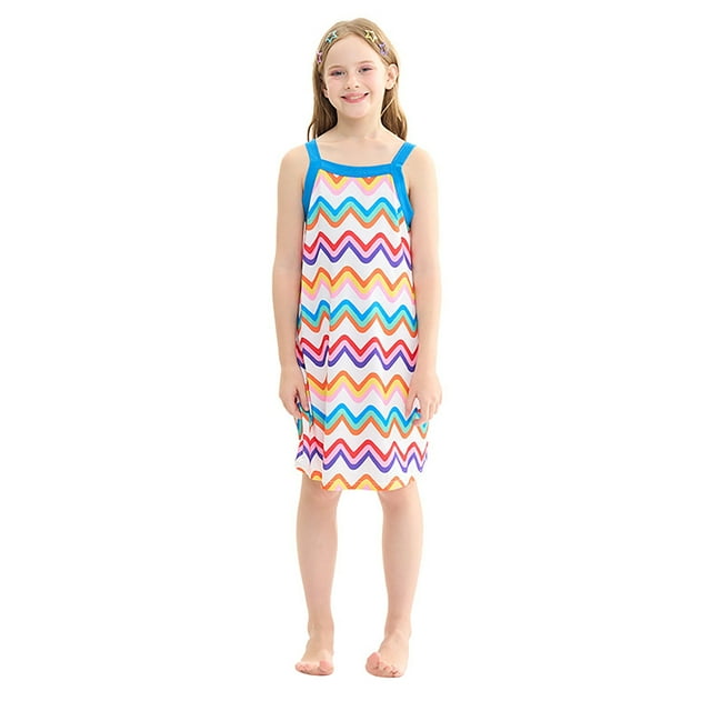 Robes Grandes Filles Sans Manches Imprimés Floraux Princesse Danse Fête Robe Fille Taille 8-9T