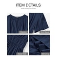 thumbnail image 4 of Vestido casual BTFBM para mujer, verano 2025, cuello en V y cintura elástica, 4 of 9